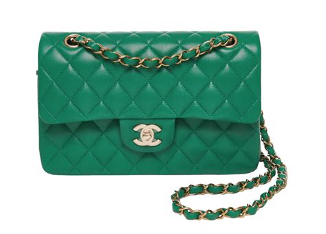 chanel green classic flap